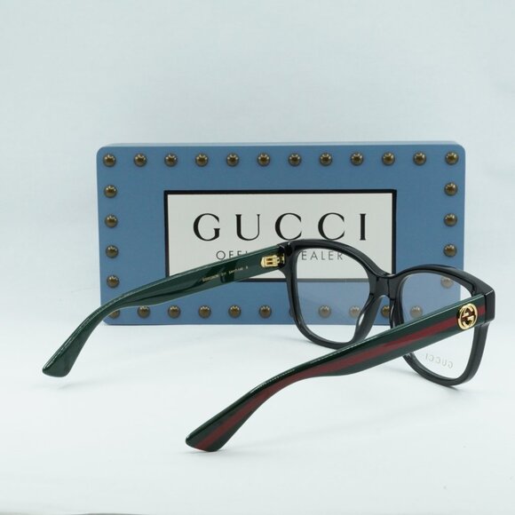 Final Price! Gucci GG0038ON 011 Black/Green Eyeglasses 54mm - Picture 5 of 11